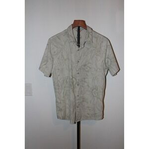 Roark Men's Sage Green Floral Perforated Ripstop Performance Button Up Shirt S